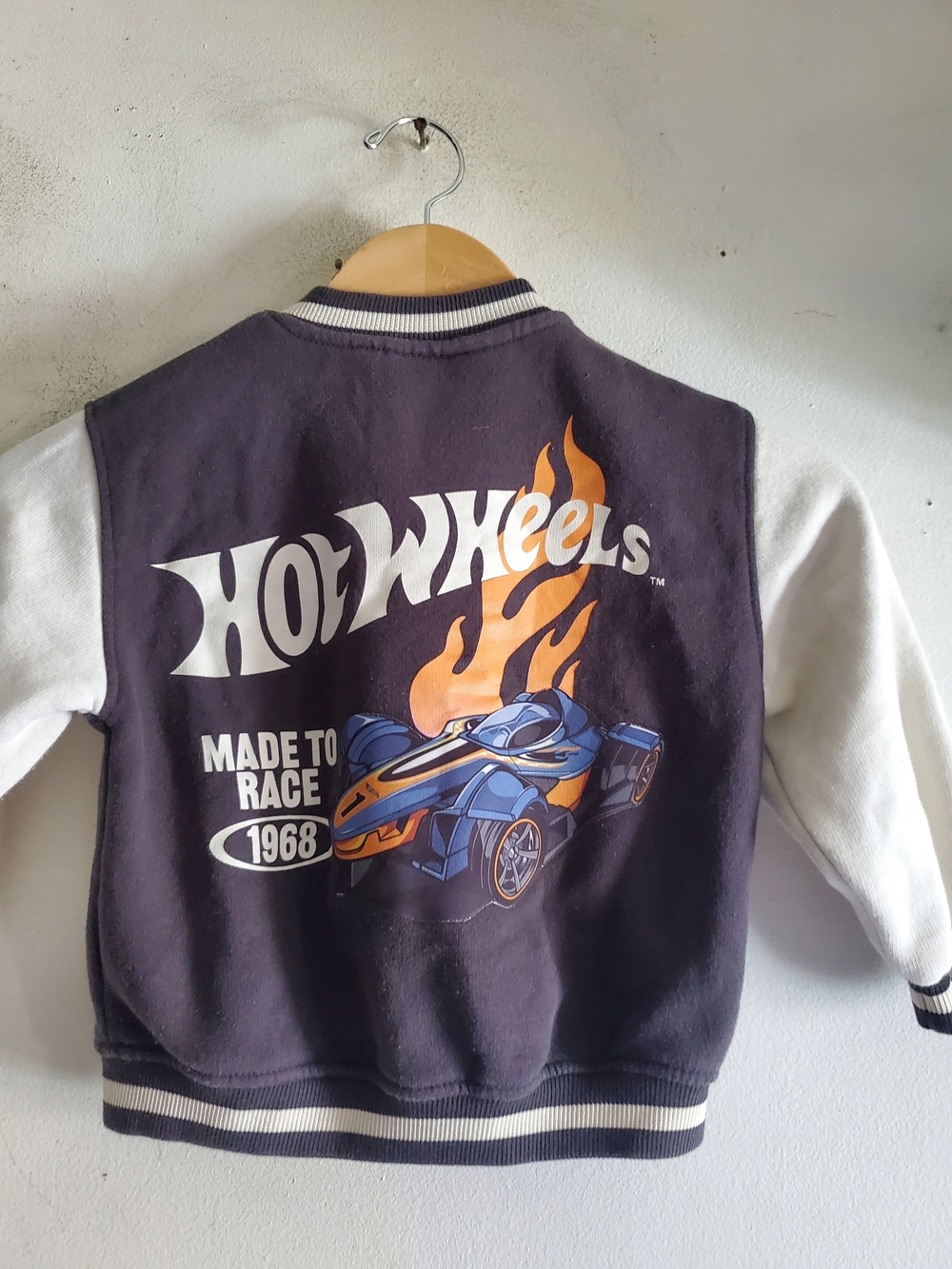 Hot Wheels 1968 Kids Varsity Jacket - Navy & White - Picture 4 of 5